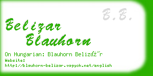 belizar blauhorn business card